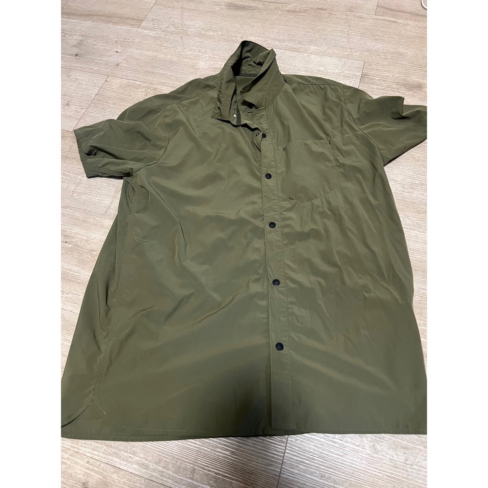 The North Face‎ Mens Olive Green Short Sleeve Snap Stretch Shirt Large Outdoor